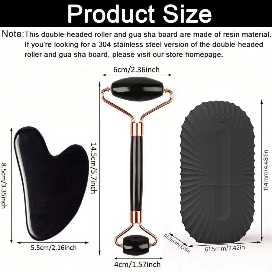 1/2/3Pcs Ice Face Roller Facial Skincare Ice Roller Set,Facial Roller Guasha Facetool Set,Face Massage Roller Lifting Contouring