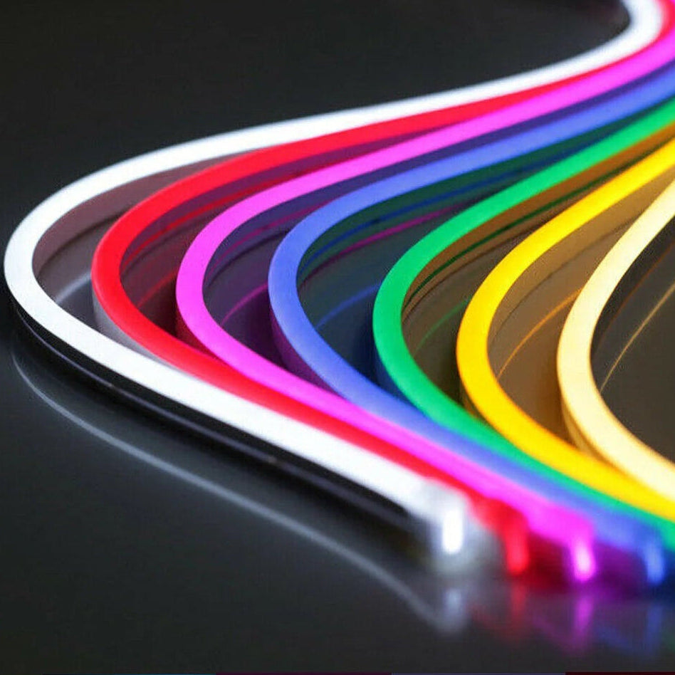 1M 2M 3M 5M 12V Flexible Sign Neon Lights Silicone Tube LED Strip Waterproof USA