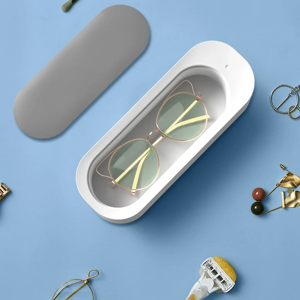 Ultrasonic Jewelry Cleaner, Portable 10Oz 46Khz Ultrasonic Cleaner Machine for Glasses , Necklaces, Watches, White